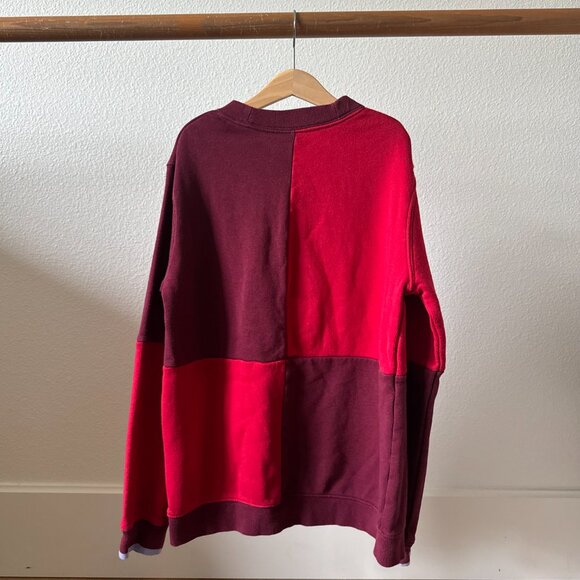 Nike Blue Ribbon Cut & Sew Colorblock Sweatshirt Red/Burgundy – Youth XL - Picture 10 of 15